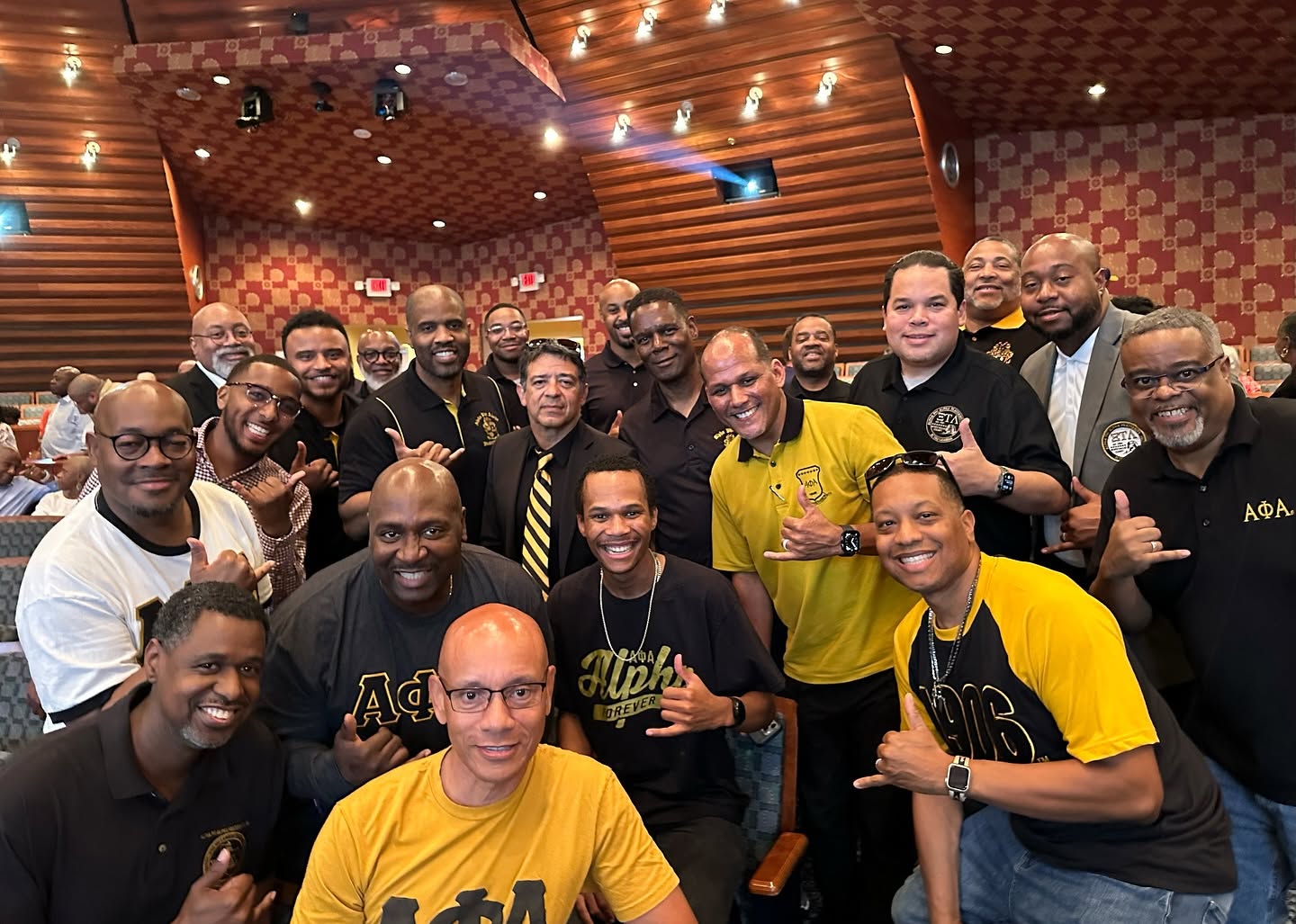 Brothers of Xi Tau Lambda Chapter, Alpha Phi Alpha Fraternity, Inc. gathered at a chapter event