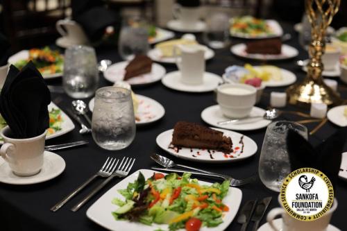 Elegant dinner setting at the Alpha Legacy Scholarship Gala